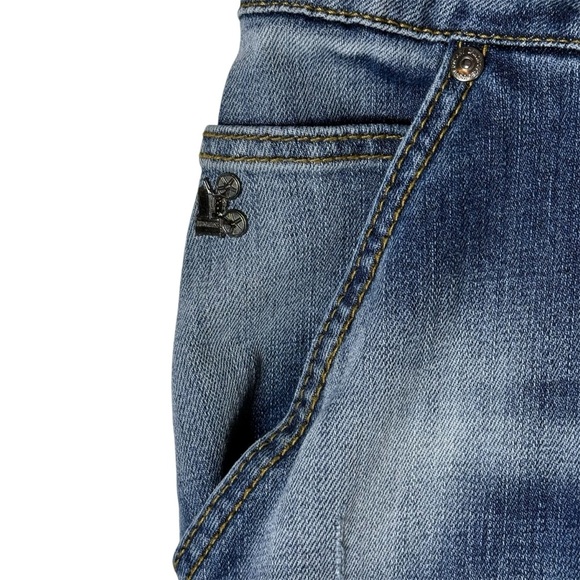 GrindHouse Men's Blue Distressed Painted Denim Jeans Size 44 - Picture 2 of 5